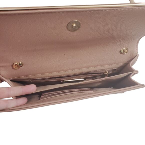 Madison West | Flap Lasercut Handbag Clutch with Interior Pocket and Card Slots - Picture 3 of 11